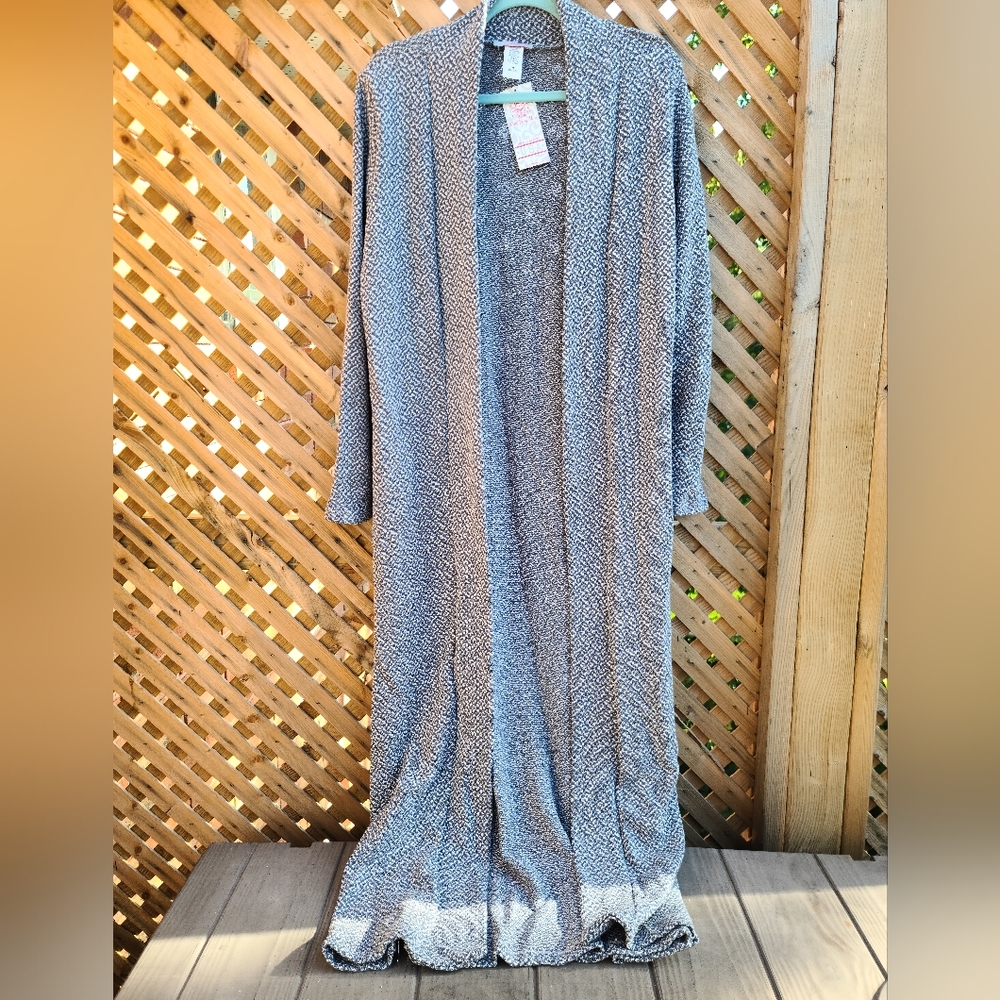 NWT Pretty Young Thing Floor/Ankle Length Blue Grey Open Front Cardigan